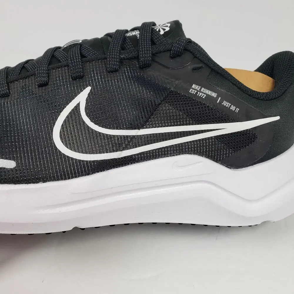 Nike Downshifter 12 Mens Sz 8 Womens Sz 9.5 Black White Smoke Grey Sneaker Shoes